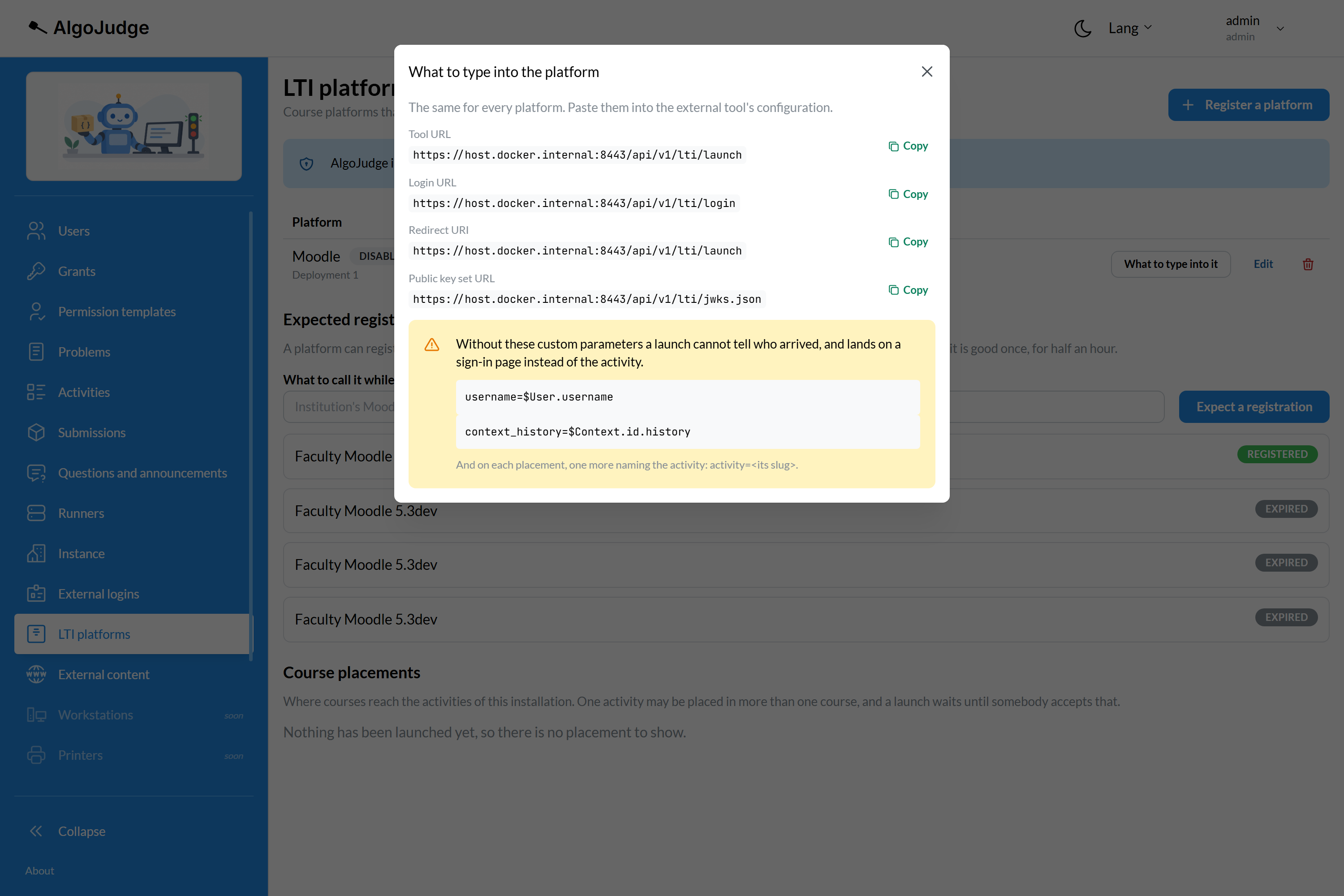 The addresses a platform needs